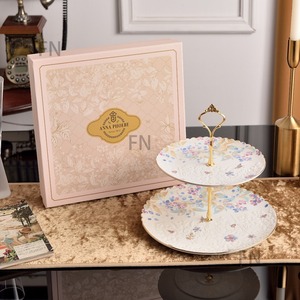 Assiettes de présentation en grès de qualité supérieure pour mariage, avec bordure dorée et motif floral, options colorées, compatibles congélateur, services de vaisselle pour fêtes - Product Image 2