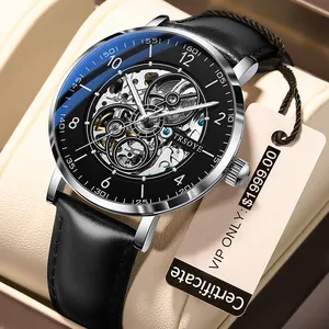 Jam Tangan-Relojes de pulsera mecánicos para hombre, de marca de lujo, con esqueleto automático, OEM, venta al por mayor, 8389