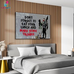 UNIART Make Some Trouble Canvas Art Poster y Wall Art Picture Print Modern Dormitorio Decoración Posters Banksy Graffiti Art - Product Image 5