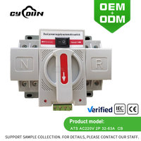 Commutateur de transfert automatique (ATS) électronique à double alimentation 32A 63A de type PC, vendu directement par l'usine chinoise