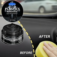 Crème Restauratrice Plastique et Caoutchouc Moto, Cire Noire Nano, Polish de Rénovation pour Garnitures, Composé d'Entretien pour Surfaces de Voiture et Moto