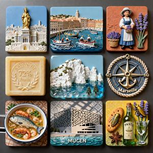 <span class=keywords><strong>Marseille</strong></span> Thème 3D Art Déco Réfrigérateur Aimants Résine Artisanat Décoration Maison Souvenir Les Calanques Vieux Port <span class=keywords><strong>Pastis</strong></span> Pétanque - Product Image 4