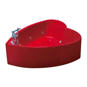K-8766 Indoor Royal Luxurious Acrylic Small Red Heart Shape Bathtub