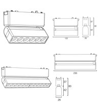 DGLUX Luminaire à grille magnétique linéaire moderne pour hôtel, salon, bureau, magasin de détail, décoration de plafond, 48V 12W Ra90 LED