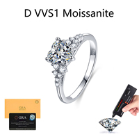 Cincin Moissanite 1.2CT Bentuk Hati D VVS1 Kustom, Cincin Pertunangan Perak Sterling 925 untuk Wanita, Sertifikasi GRA, Perhiasan Grosir