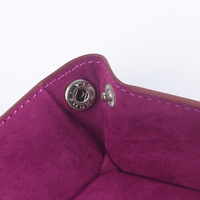 Plateau à dés hexagonal en velours avec boîte de rangement pliable, plateau à clés en PU pour usage domestique, organisateur de bijoux de table en velours