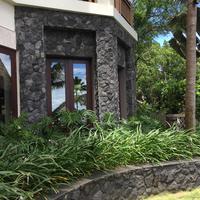 Revêtement mural extérieur en pierre de lave noire de Bali, finition champignon coupée à l'arc, durable et écologique