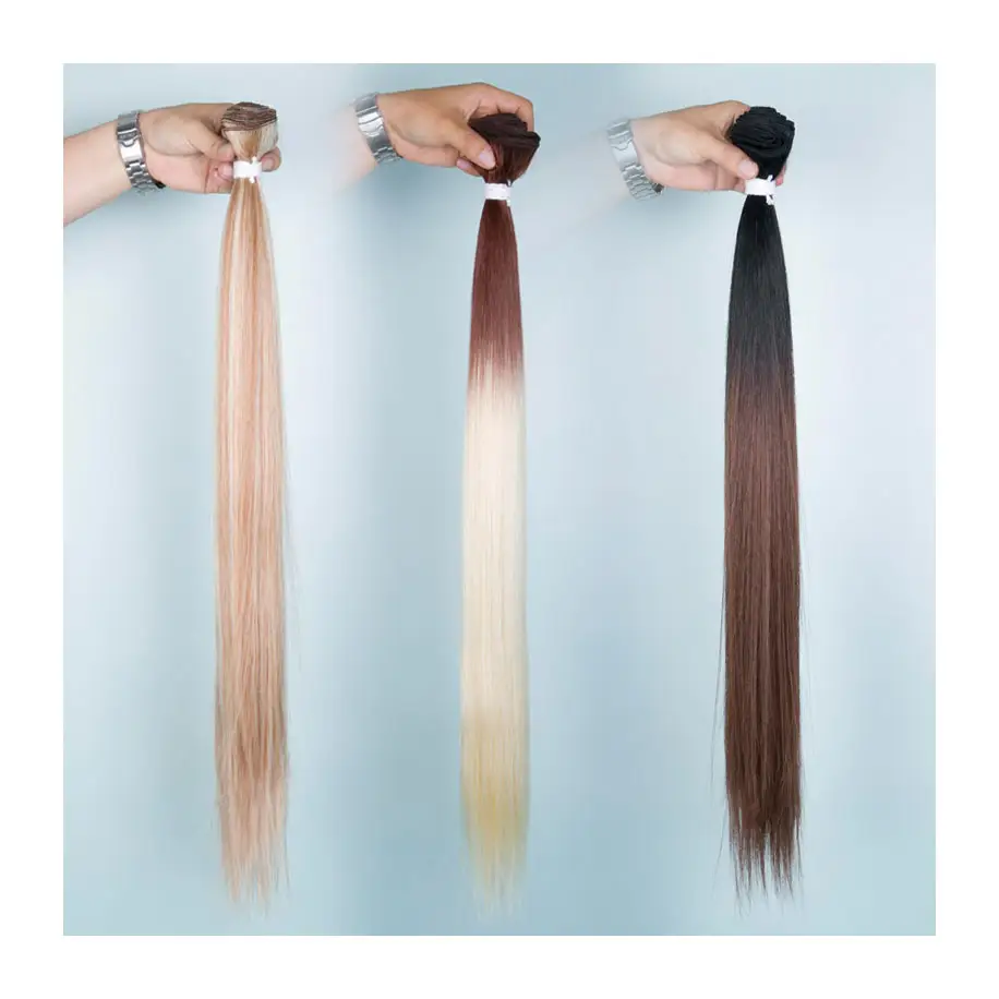 Rebecca colourful synthetic hair bundles wholesale cheap straight synthetic hair extension synthetic fibre hair bundles