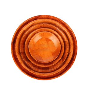 Bol à fruits, assiette à collation, saladier en bambou naturel pressé à haute température, design vintage, écologique, pour restaurant, hôtel, usage domestique - Product Image 1