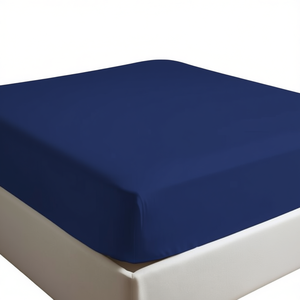 Sábana Ajustable 100% Algodón Azul Italiano King 180x200cm - Product Image 3