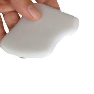 Raspador Facial Gua Sha de Jade Blanco Chino Natural, Herramienta de Belleza Antienvejecimiento con Peine - Product Image 6