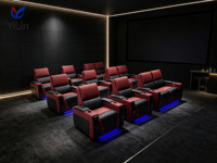 Canapé inclinable classique rouge et noir pour home cinéma, modulaire, VIP, pour cinémas commerciaux, salles multimédias, couleurs personnalisées, revêtement et logo sur mesure