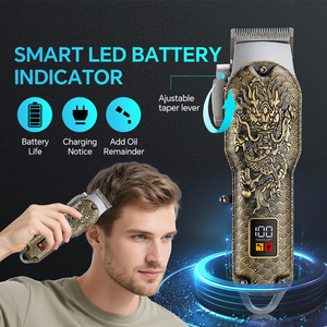 Tondeuse à cheveux électrique professionnelle Dragon pour batterie Li-ion rechargeable, écran LCD, lames en acier au carbone, usage domestique, pour hommes - Product Image 3