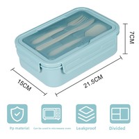 Boîte à Lunch en Plastique 4L en Gros avec Couvercle PP Compatible Micro-ondes pour Étudiants et Employés de Bureau, Inclut Fourchette Cuillère Rangement de Fruits
