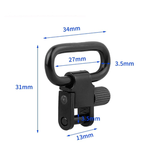 Factory Made 1.25 Inch Sling Swivel <b>Set</b> with Screws and Washers Black Anodized Durable Quick Release Tactical <b>Outdoor</b> Gear - Product Image 2