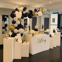 Décor de fête gâteau et desserts, livraison directe depuis l'usine, présentoir blanc en acrylique, table principale de mariage