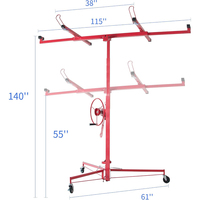 Lève-panneaux pour cloisons sèches de 11 pieds, élévateur télescopique pliable pour cloisons sèches, capacité de 150 lb pour le montage de panneaux muraux et de plafonds