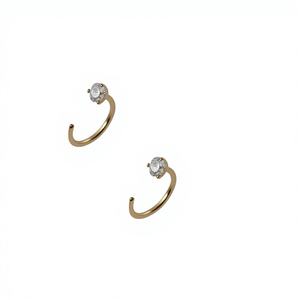 Pendientes de Aro con Perlas Estilo Coreano en Oro 9K para Adolescentes, Clásicos, Pequeños, con un Toque Encantador, para Mujeres a la Moda GOLDtutu - Product Image 1
