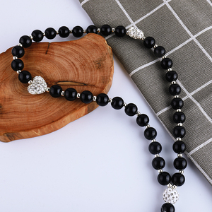 Bola de diamante blanca islámica, <span class=keywords><strong>Perla</strong></span> <span class=keywords><strong>Negra</strong></span> 33, cuentas de oración islámica, Tesbih, Dios, Mesbaha, Sibha, venta al por mayor - Product Image 3