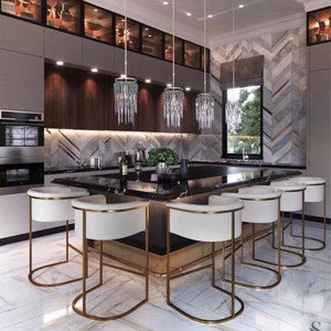 <span class=keywords><strong>Taburete</strong></span> <span class=keywords><strong>Alto</strong></span> Moderno de Lujo para Barra de <span class=keywords><strong>Cocina</strong></span>, Silla Alta de Madera para Isla de Desayuno, Taburetes de Bar para Restaurantes - Product Image 2