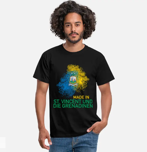 Fabricación de camiseta para hombre Bandera de San Vicente y las Granadinas Camiseta en blanco 250 Gsm Heavy Weight Print Logo Camiseta clásica - Product Image 4