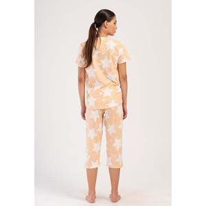 Conjunto de pantalón capri ovalado con cuello redondo y manga corta KADIN P.SUPREM - Rosa Bebé - Rosa Bebé - Product Image 4