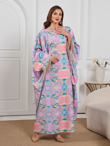 Abaya Elegante Moderna de Color Caramelo con Mangas de Mariposa, Estilo Árabe Musulmán de Oriente Medio, Largo hasta la Rodilla, Vestido Largo Islámico Modesto para la Noche - Product Image 5