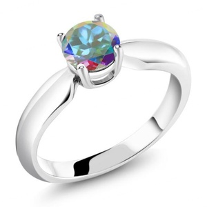 Nouvelle conception, bijoux en argent sterling 925, bagues de fiançailles simples pour femmes, bague en topaze mystique mercure - Product Image 1