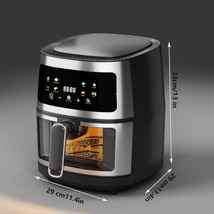 Friteuse à air numérique intégrée 5-8L carrée, en acier inoxydable, avec écran LCD, pour hôtels et foyers, économe en énergie, sans huile - Product Image 4