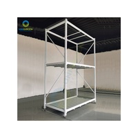 Étagère de culture à plusieurs niveaux sur roulettes, support métallique pour plantes, plateau pour semis, étagère pour plantes, table de culture hydroponique, étagère de culture verticale pour serre