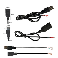 Cable USB de 2 Núcleos para Carga, Cable de Datos de 4 Núcleos, Conectores USB Macho/Hembra Semiterminados de Cobre Puro, de un Solo Extremo