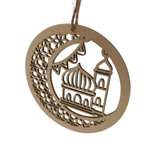 Деревянное праздничное украшение Eid, украшение «сделай сам» в виде круглой Луны - Product Image 4