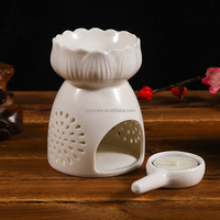 Offre Spéciale – Brûleur Diffuseur en Céramique Blanche Délicate et Romantique pour Huiles Essentielles, Encens et Cire Fondue – Support de Bougie Parfumée pour la Maison