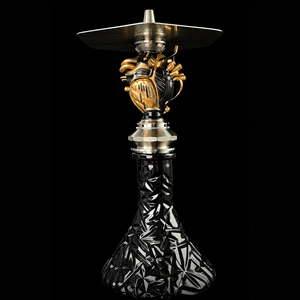 Sculpture de chicha artistique en forme de cœur mécanique en résine et acier inoxydable de 40 cm avec corps en verre pour la décoration de salons de chicha, hôtels et clubs - Product Image 1