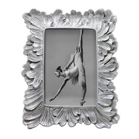 Cadre photo en résine pour photo de style vintage européen, rétro, fleur en or et argent, décoration intérieure