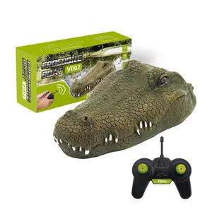 Électrique Réaliste Télécommande Crocodile Étang Piscine Eau Flotteur Mouvement Décoration Animal Alligator Tête Blague Jouet Rc Bateau