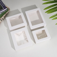 Boîte à tiroirs en papier kraft blanc noir bon marché en gros avec boîte à tiroirs en PVC transparent de taille différente pour l'artisanat de cadeaux cosmétiques