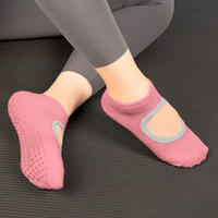 Chaussettes de yoga professionnelles en coton à haut degré pour sport et fitness danse d'intérieur Pilates antidérapant absorbant la sueur mi-longueur pour dames
