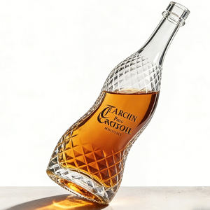 Bouteille en <span class=keywords><strong>verre</strong></span> ronde et fine personnalisée de 20 cl, 30 cl, 500 ml, 700 ml, 750 ml avec bouchon en liège et fond épais pour spiritueux - Product Image 5