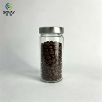 Pot en verre droit et haut de 500 ml en vrac, avec bouchon fileté, vide, pour produits secs, sauces aux fruits, usage commercial