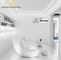 Vitrine de salon de coiffure moderne et tendance bleu Klein, présentoirs de beauté, armoires de présentation pour salon