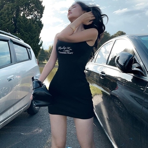 Borsa a canotta in tessuto Hip Slim Fit abito senza maniche y2k solid women big butt mother in abito stretto - Product Image 4