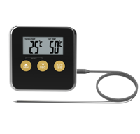 ABS termometer daging layar LCD, pengukur suhu Oven rumah tangga untuk barbekyu dan Dapur dengan fungsi temperatur dan Timer