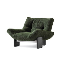 Chaise longue de luxe légère, design nordique minimaliste moderne haut de gamme, pour villa, salon, canapé individuel en cuir véritable et tissu