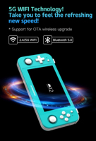 Anbernic RG505 Lecteur de jeu portable à écran tactile en pin vert de 4.95 pouces Bluetooth WiFi Support Gyroscope à six axes Joystick Hall