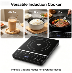 Table <span class=keywords><strong>de</strong></span> cuisson à <span class=keywords><strong>induction</strong></span> 2000W avec <span class=keywords><strong>plaque</strong></span> en céramique, puissance réelle <span class=keywords><strong>de</strong></span> 1400W, verrouillage enfant, minuterie, prise VDE, bobine CCA durable, 220V-240V - Product Image 6