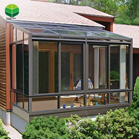 Veranda extérieure, vérandas et serres, veranda en aluminium avec porte coulissante en verre, style européen moderne, arc, toutes les saisons, villa