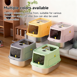 Bonne qualité et prix pour une litière pour chat semi-fermée extra-large en acier - Product Image 4