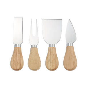 4 adet benzersiz peynir bıçağı aracı <span class=keywords><strong>Set</strong></span> ahşap bambu kolu paslanmaz çelik peynir bıçağı seti peynir Pizza - Product Image 2
