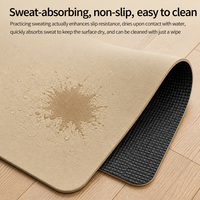Tapis de yoga en PU en forme de D avec logo personnalisé, base antidérapante rectangulaire à extrémités semi-rondes, coussin rembourré pour débutants et seniors